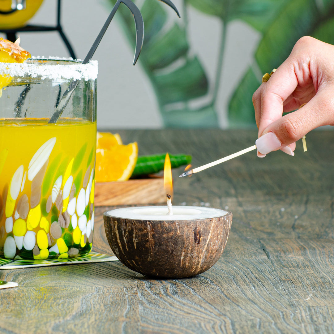 Coconut Shell Candle - Set of 2