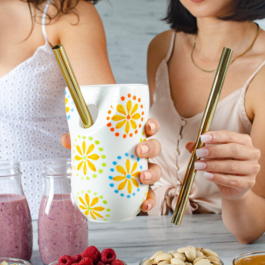 Thick Straws - Gold - Set of 4