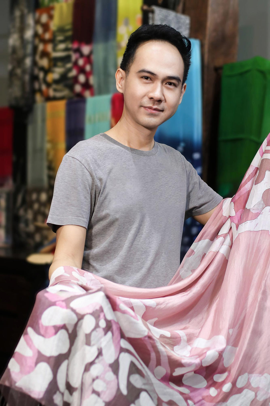 Hand-Painted Batik Cotton Buttoned Blouse - Artist Abroad