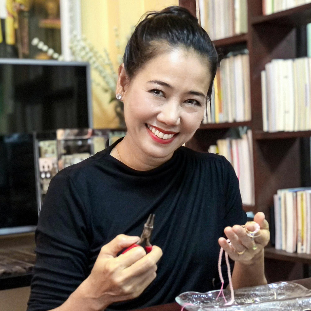 Garnet Dangle Earrings with Sterling Rings from Thailand - Ringed Gems