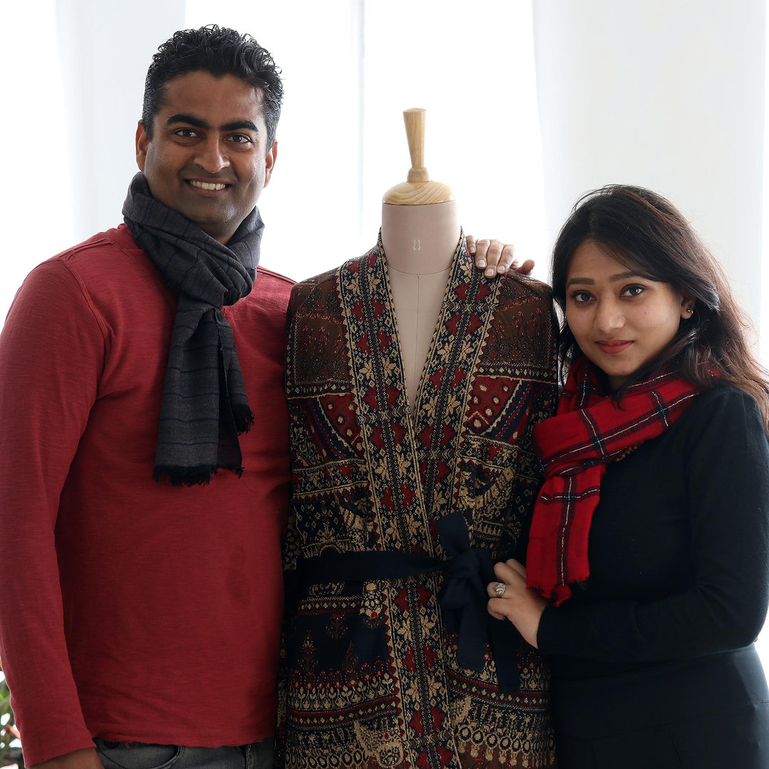 Jacquard Viscose-Blend Cardigan with Tie Belt - A Rose is a Rose