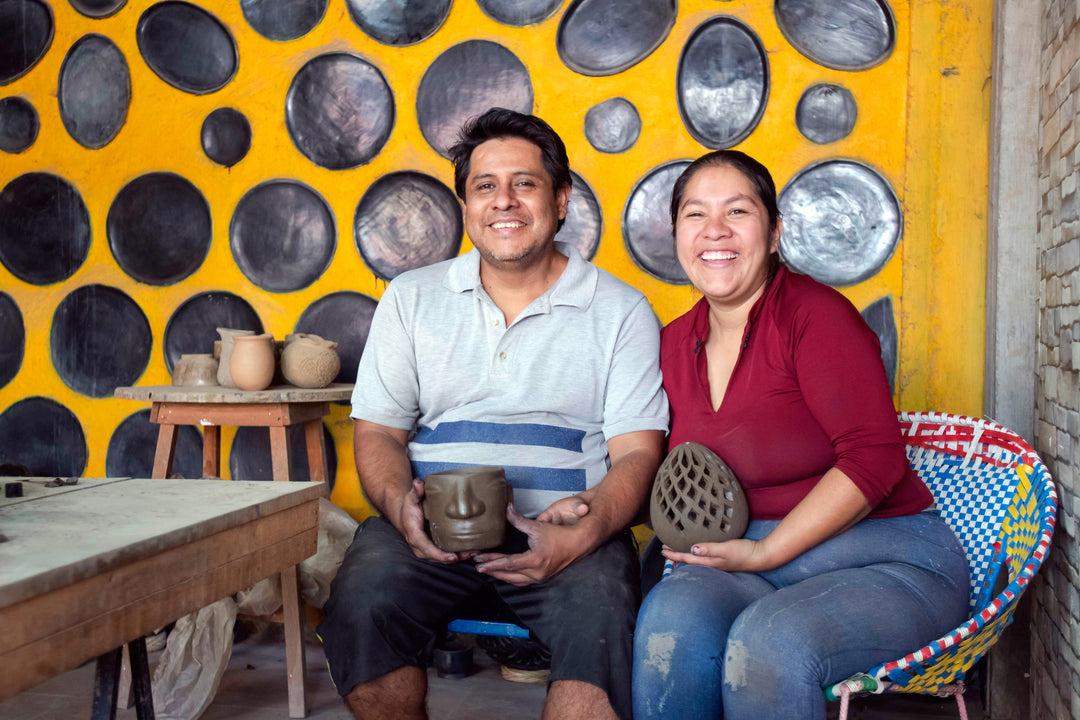 Artisan Crafted Barro Negro Wall Decor - Eclipsing Smile