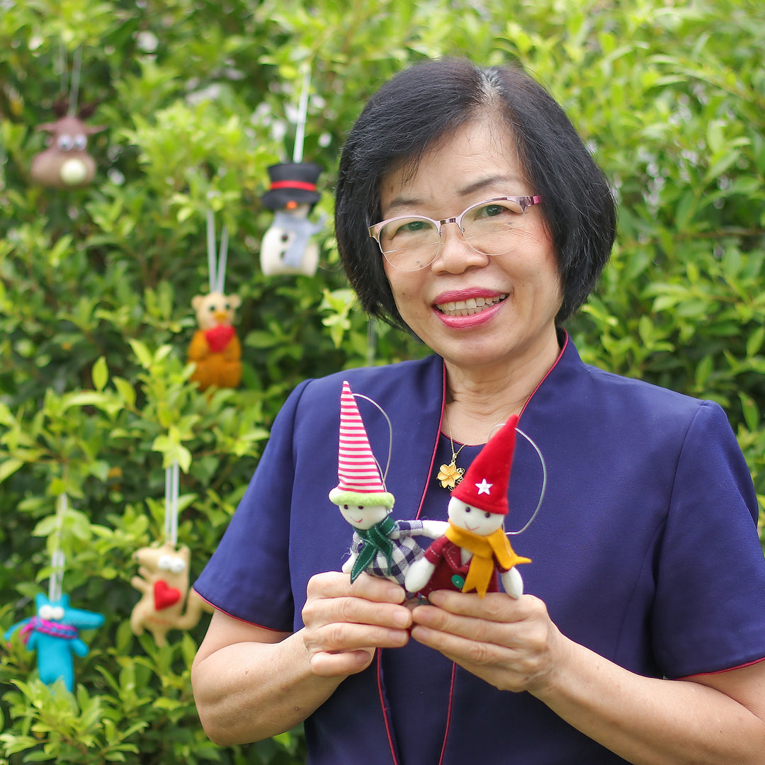 Set of Three Handcrafted Snowman Felt and Acrylic Ornaments - Snowy Gentlemen