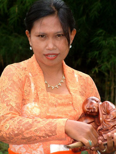 Hand-Carved Floral Wood Incense Holder from Bali - Blooming Peace