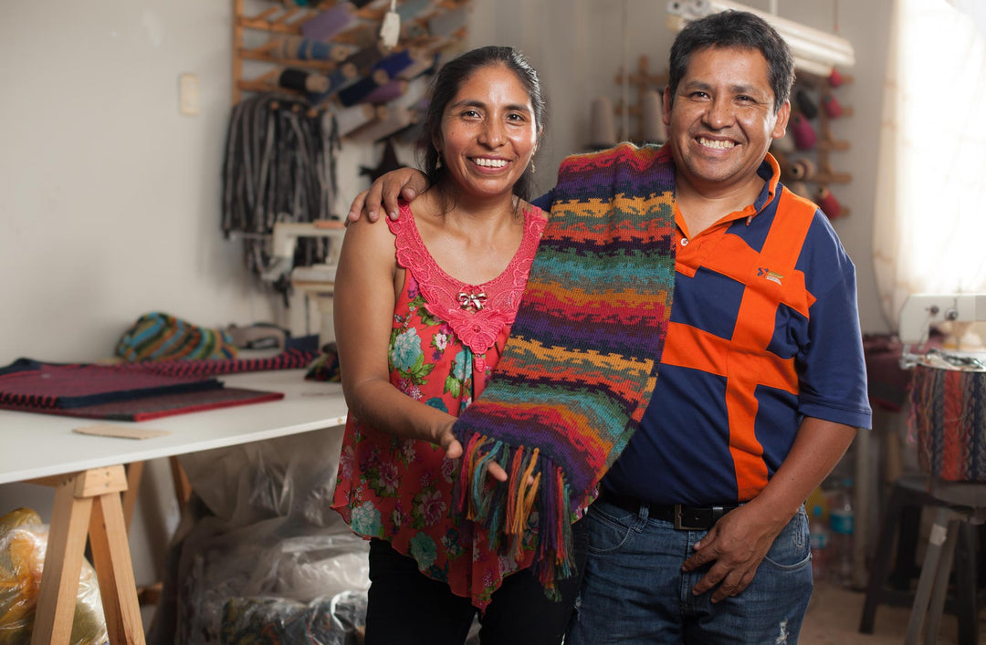 Men's Woven Striped Patterned 100% Alpaca Sweater - Andean Lines