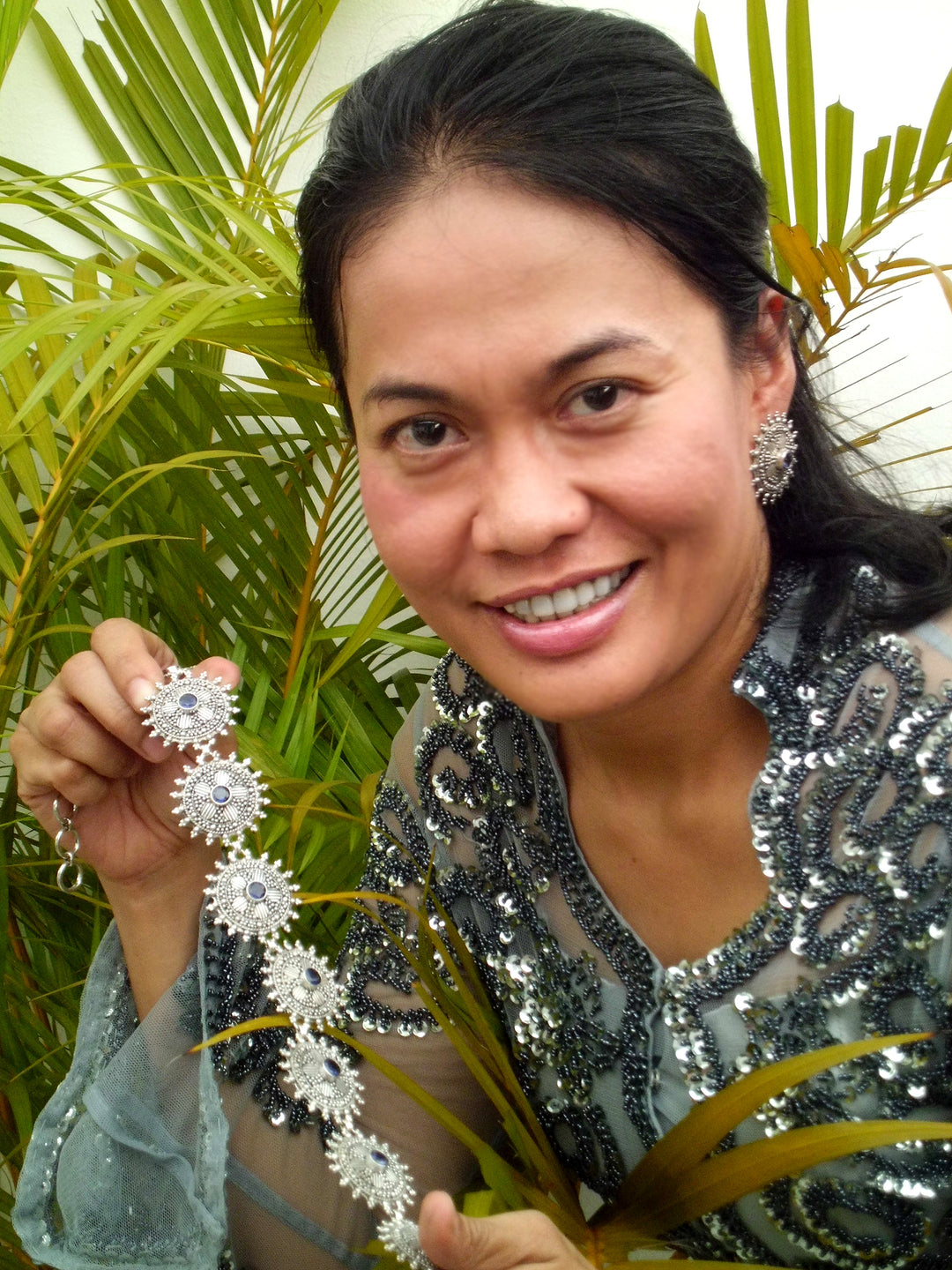 Modern Sterling Silver Dangle Earrings from Java - Luminous Modernity
