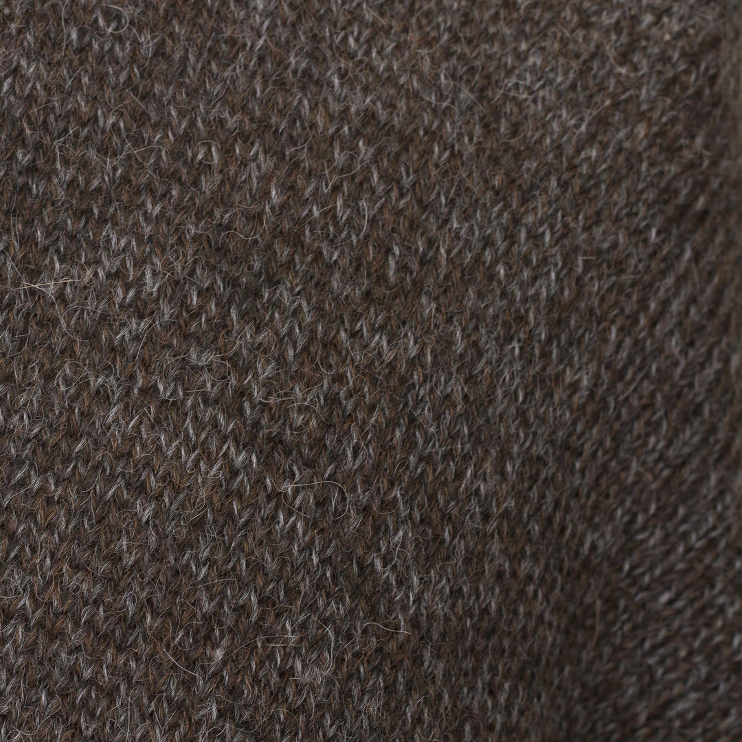 Artisan Crafted Alpaca  Blend Wrap Ruana - Brown Tweed