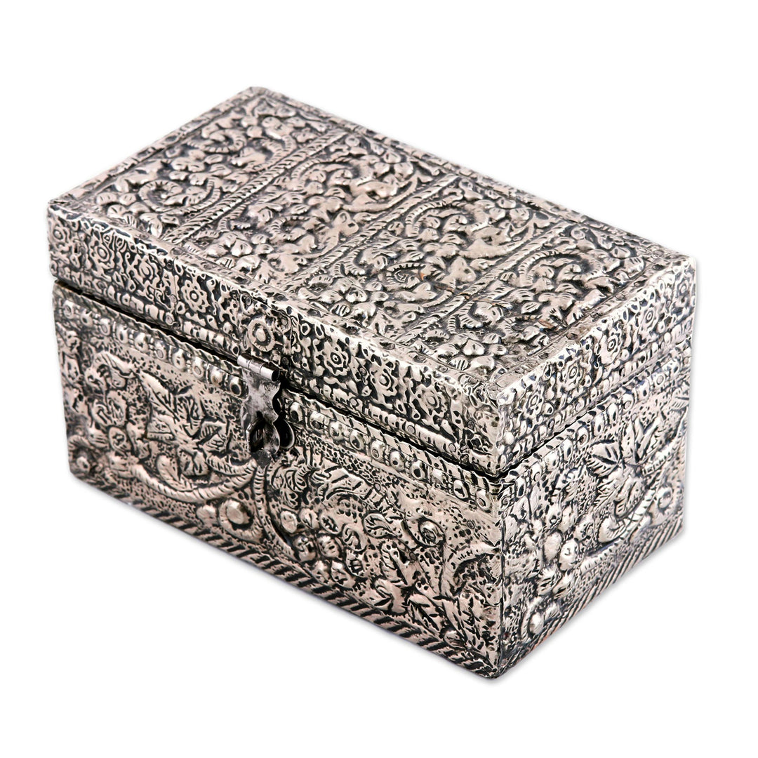 Handcrafted Repousse Brass Jewelry Box - Fruit of the Vine