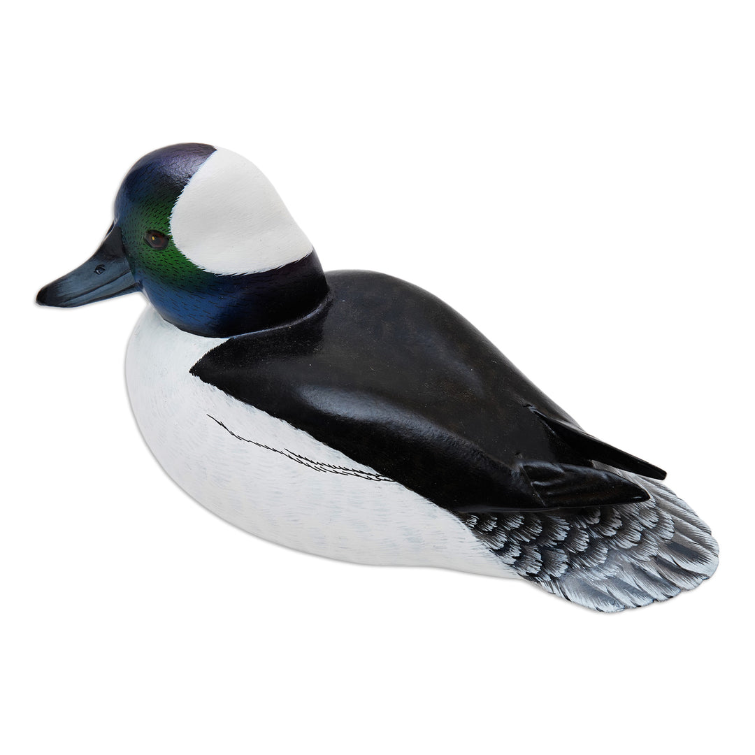 Wood Bird Sculpture - Male Bufflehead Duck
