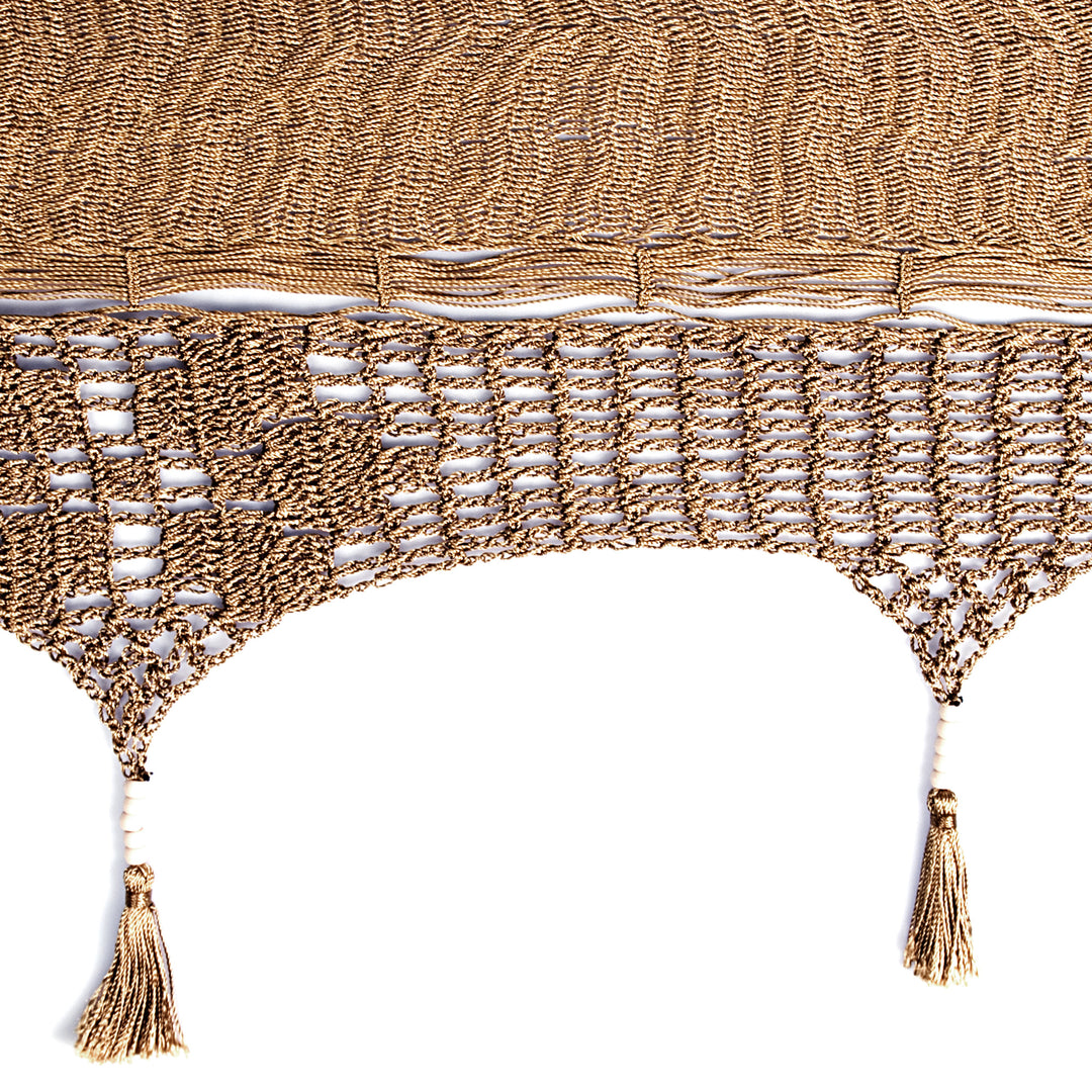 Handcrafted Solid Mayan Hammock from Mexico (Triple) - Copper Filigree