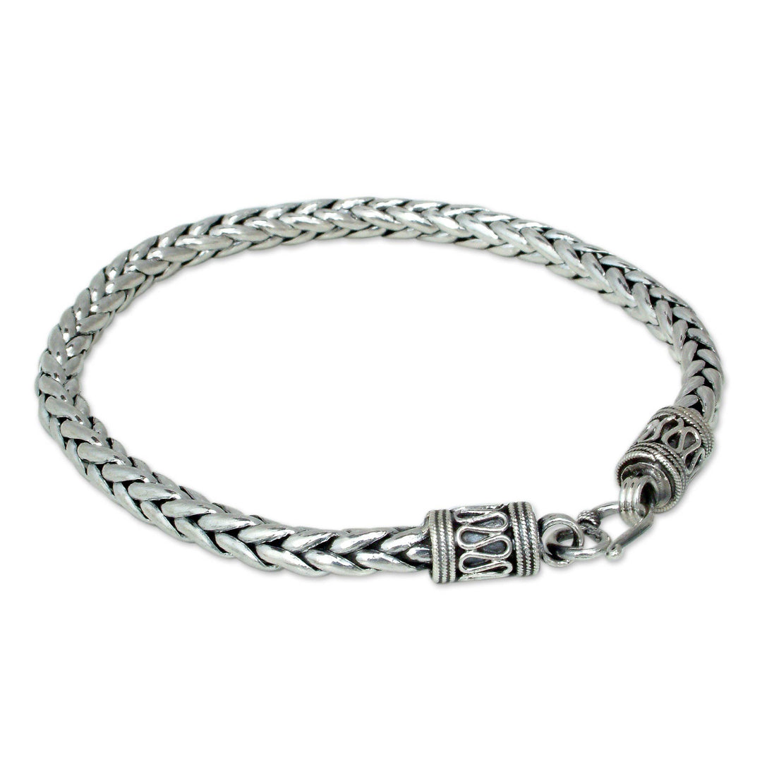 Men's Sterling Silver Chain Bracelet from Thailand - Strength