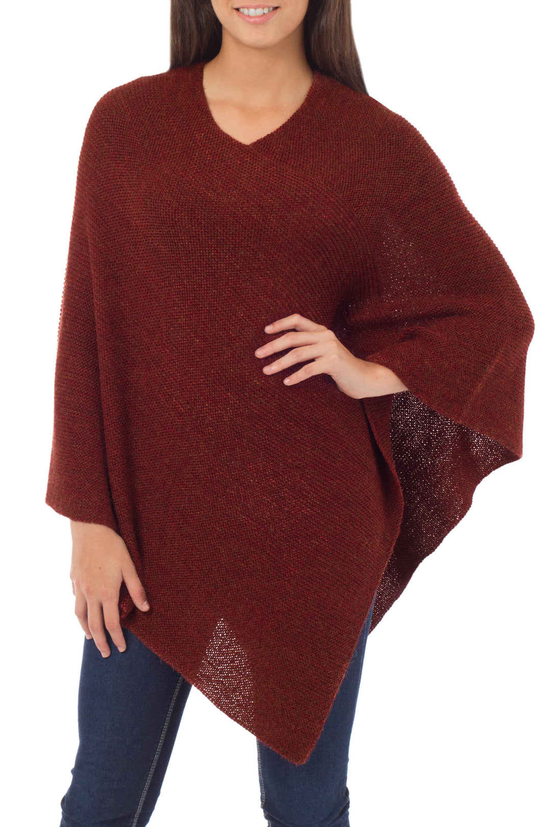Women's Alpaca Wool Poncho - Autumn Splendor
