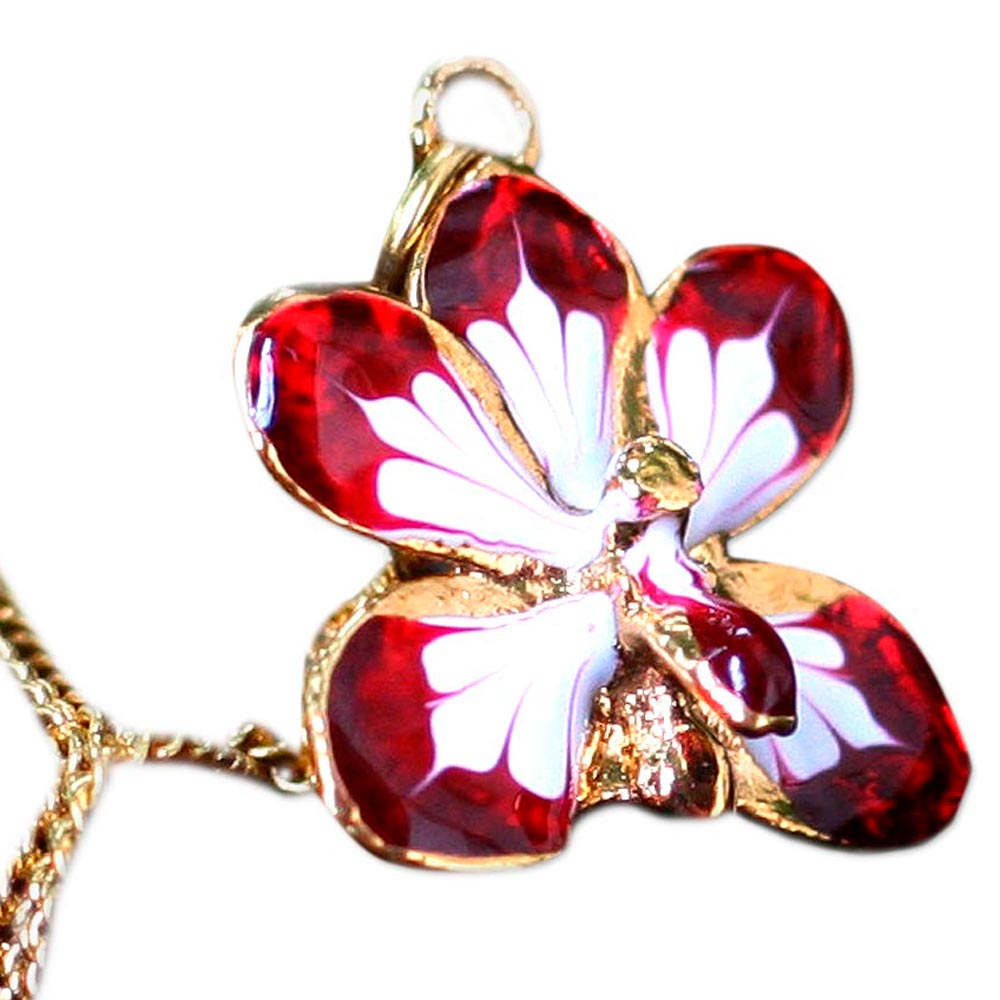 Fair Trade Gold Plated Natural Orchid Necklace - Timeless Dancer