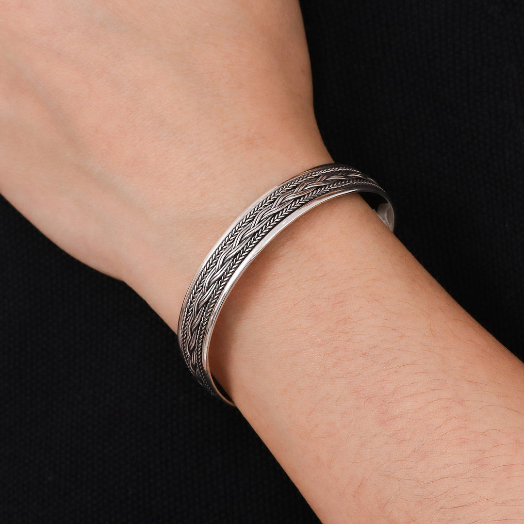 Sterling Silver Cuff Bracelet from Thailand - Meandering River