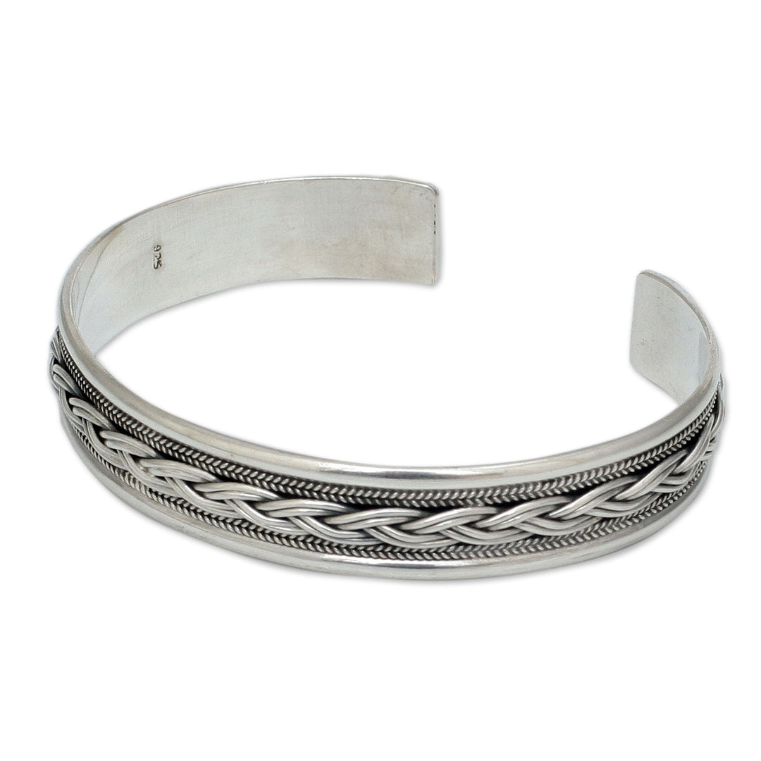 Sterling Silver Cuff Bracelet from Thailand - Meandering River