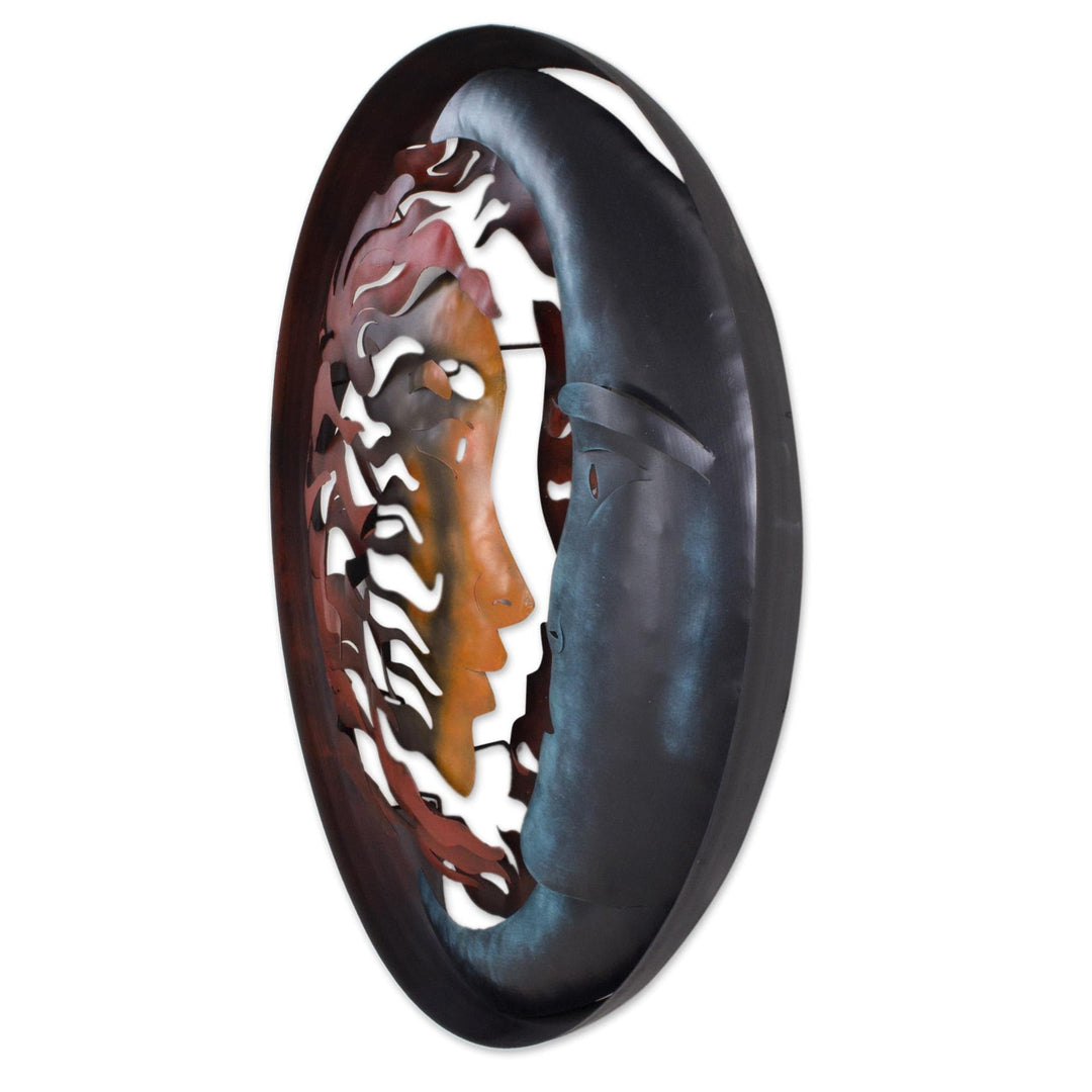 Hand Made Sun and Moon Steel Wall Art Sculpture - Romance Eclipse