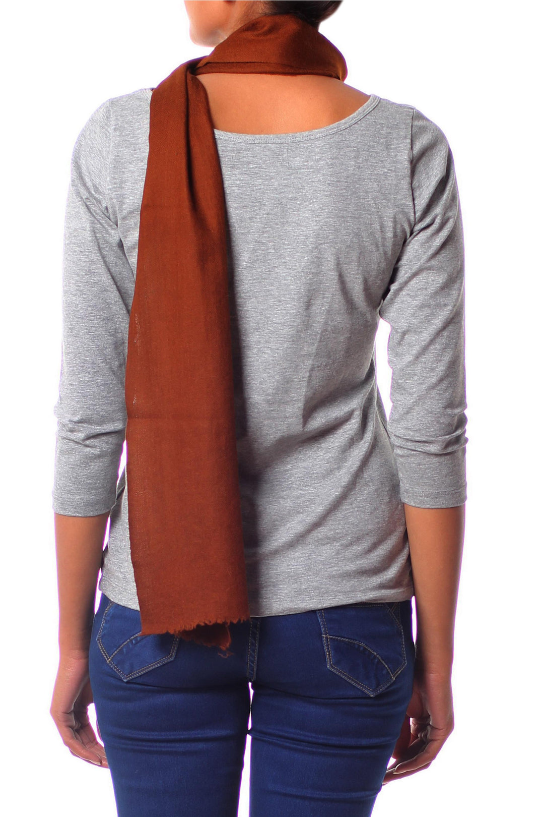 Wool scarf - Smart in Chocolate Brown