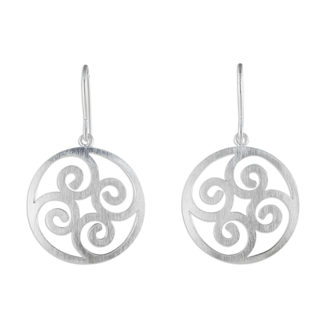 Artisan Crafted Sterling Silver Dangle Earrings - Forest Fern