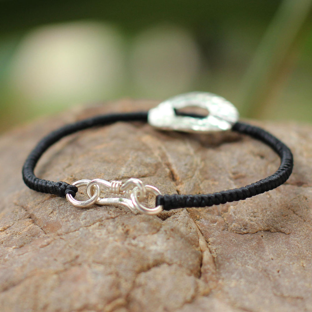 Silver pendant bracelet - Hill Tribe Moon