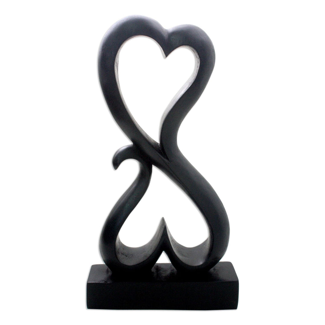 Artisan Crafted Romantic Wood Sculpture - Love Unites