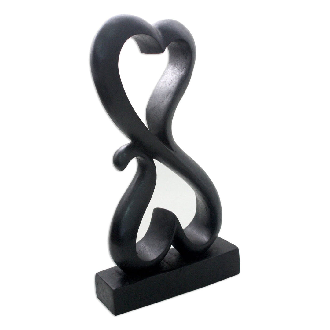 Artisan Crafted Romantic Wood Sculpture - Love Unites