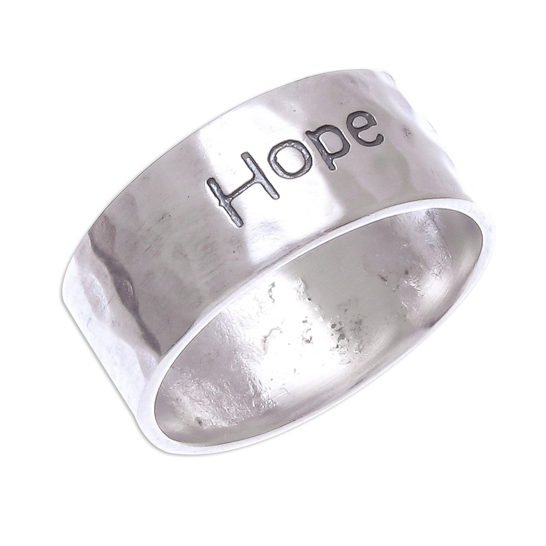 Inspirational Sterling Silver Band Ring - Spirit of Hope