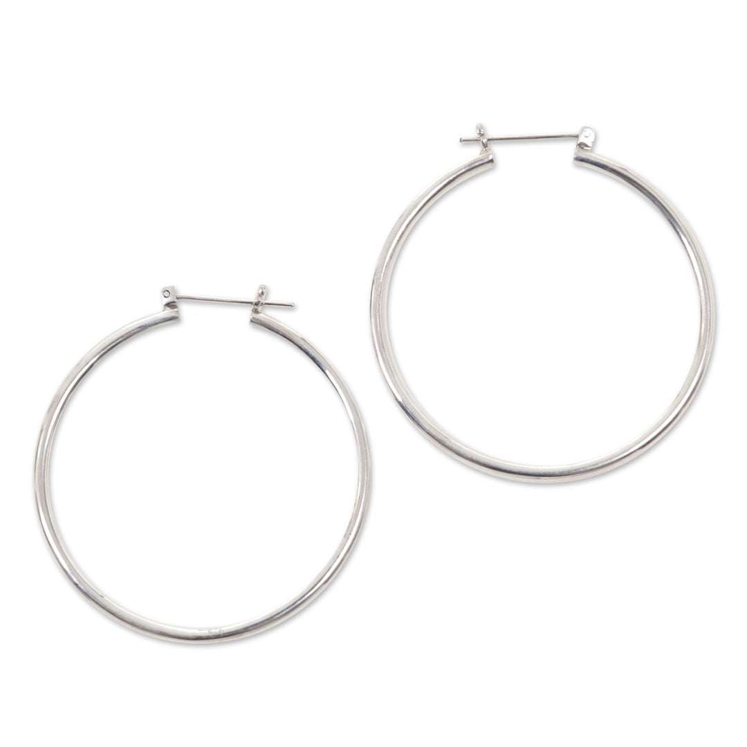 Unique Sterling Silver Hoop Earrings (2 Inch) - Moonlit Goddess