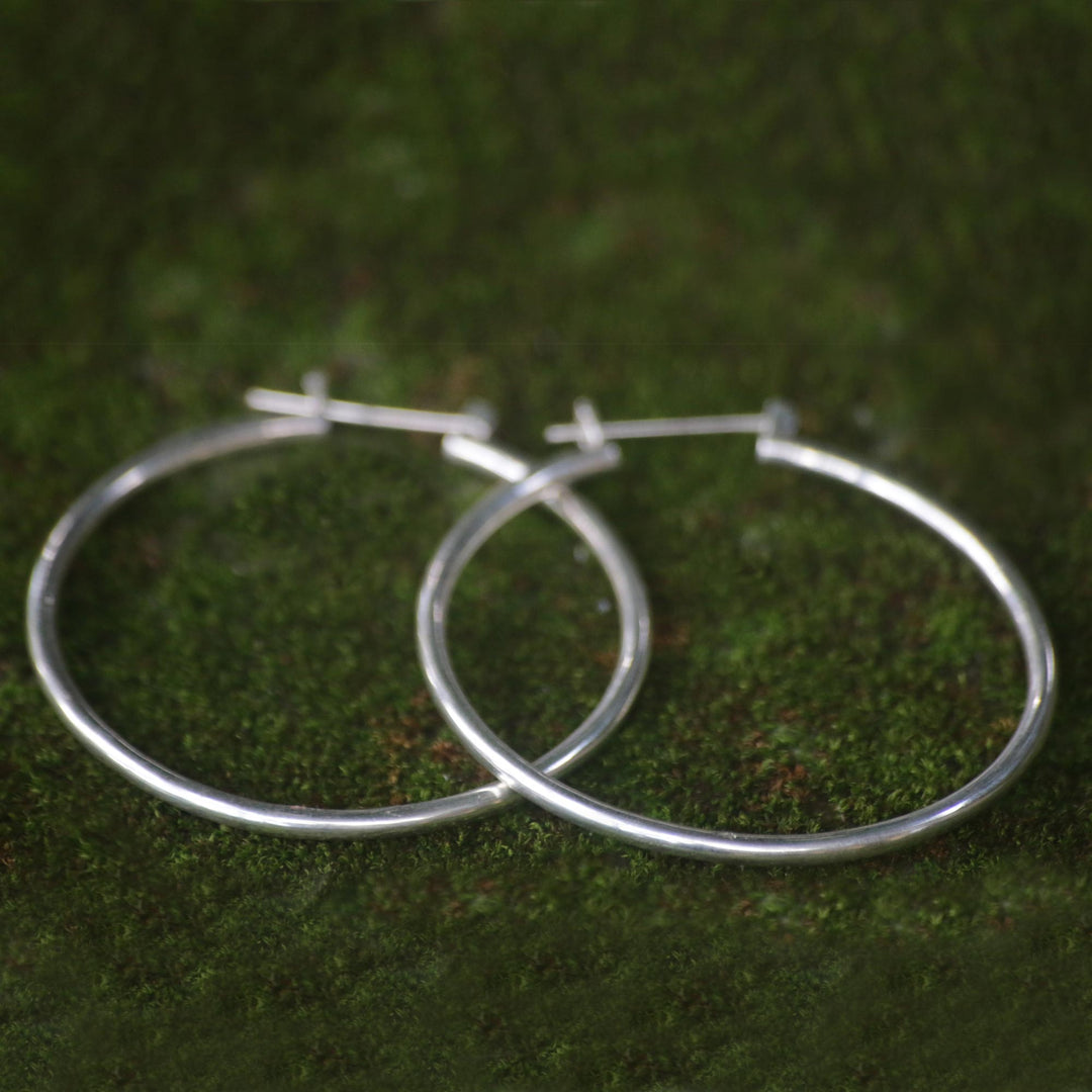 Unique Sterling Silver Hoop Earrings (2 Inch) - Moonlit Goddess