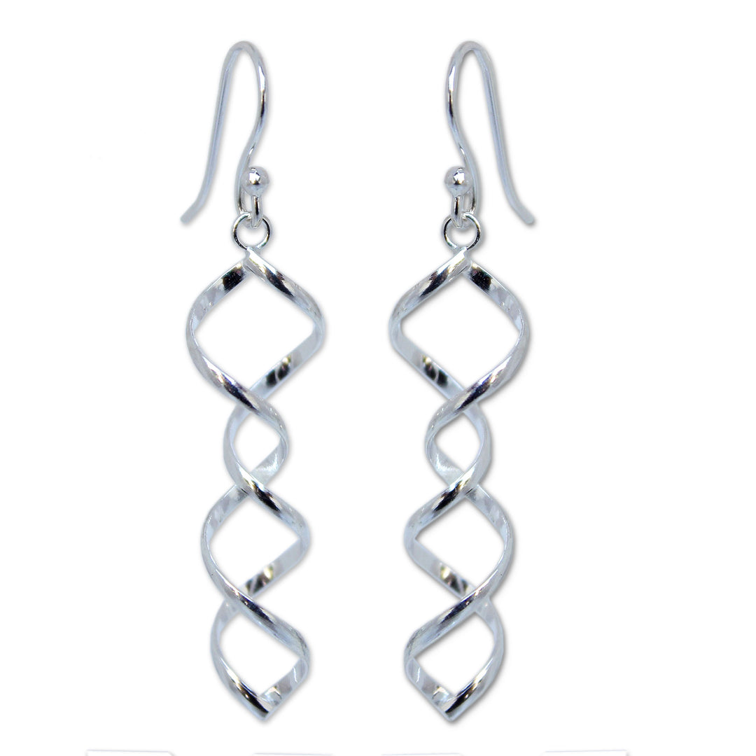 Handmade Sterling Silver Dangle Earrings - Songkran Joy