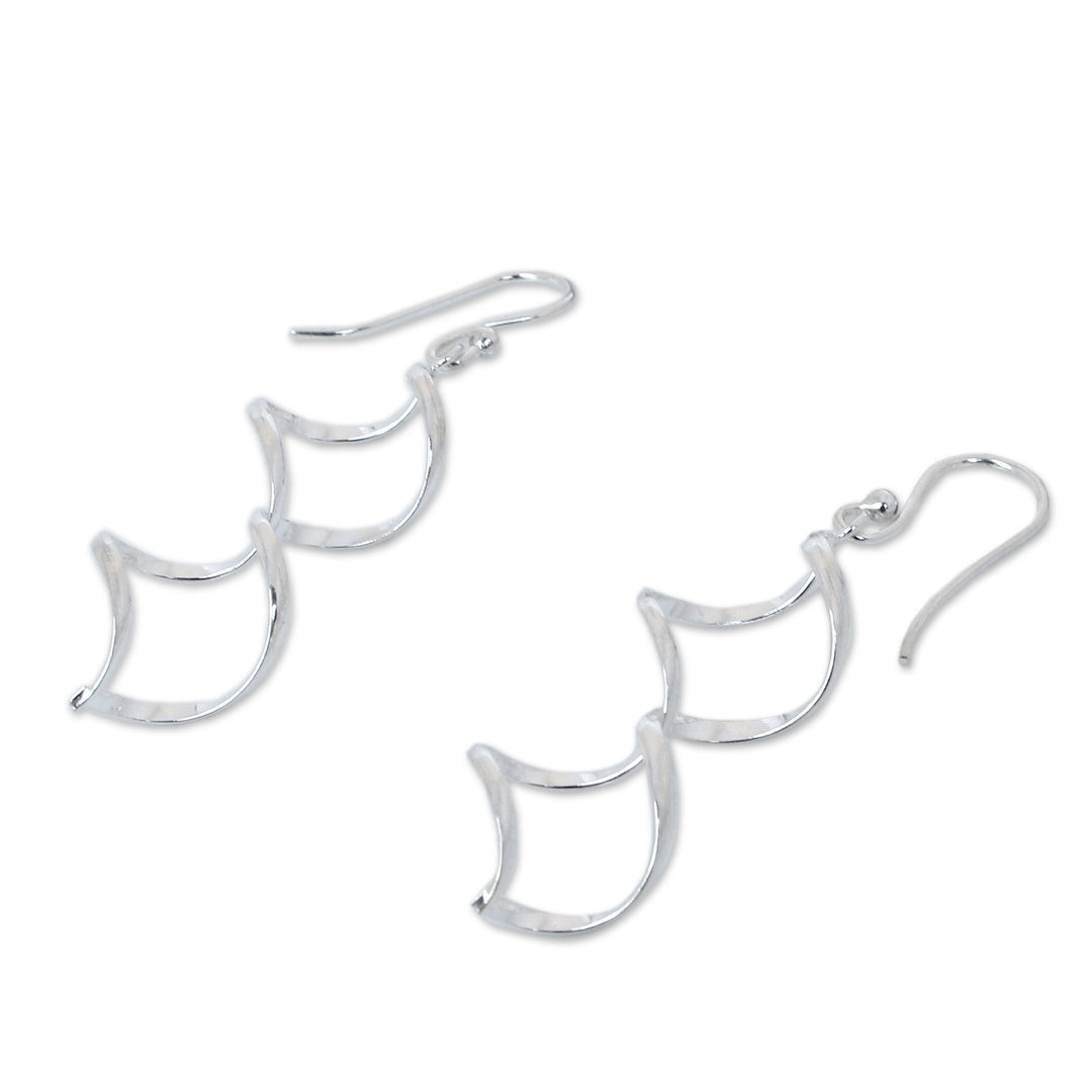 Handmade Sterling Silver Dangle Earrings - Songkran Joy