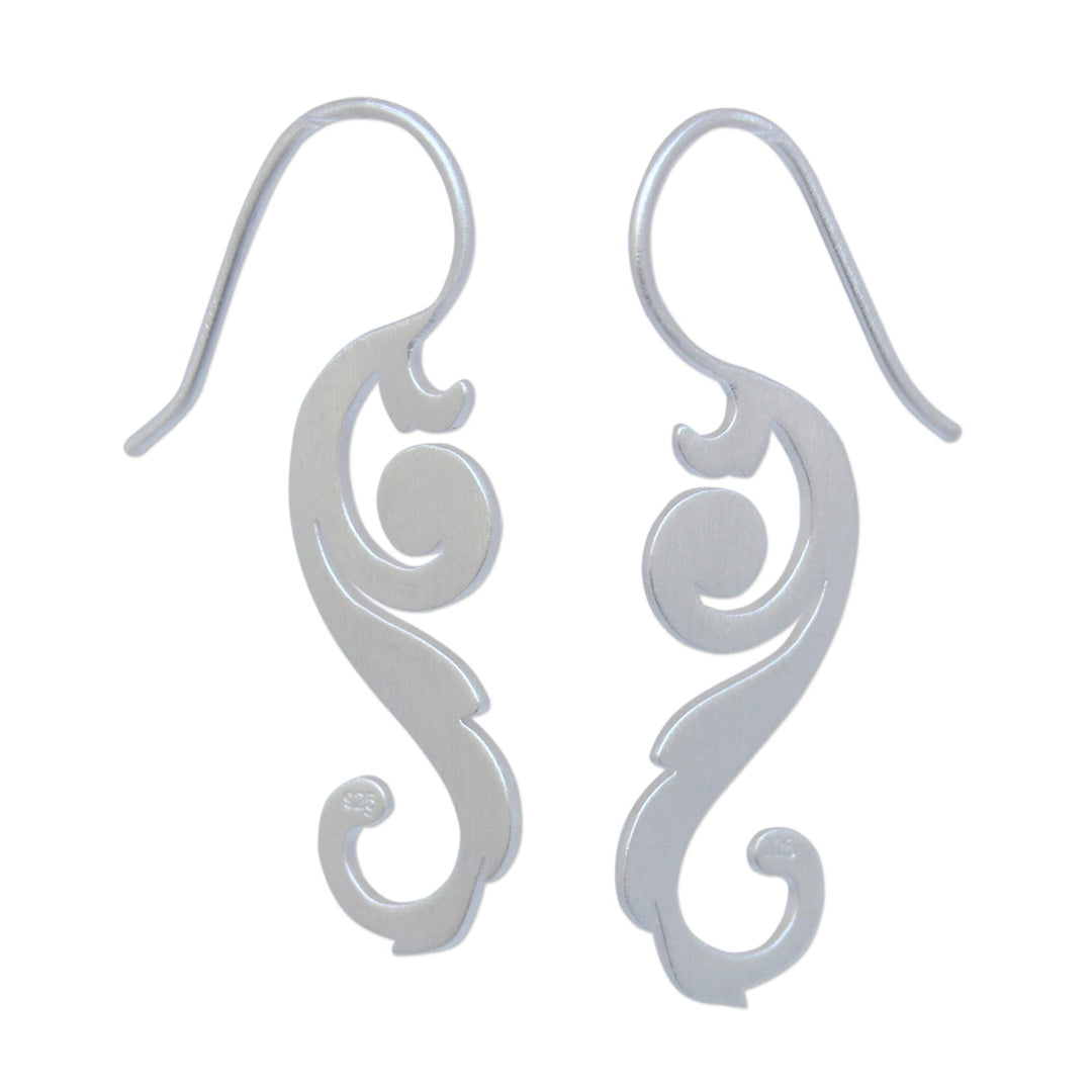 Sterling Silver Drop Earrings - Thai Flora