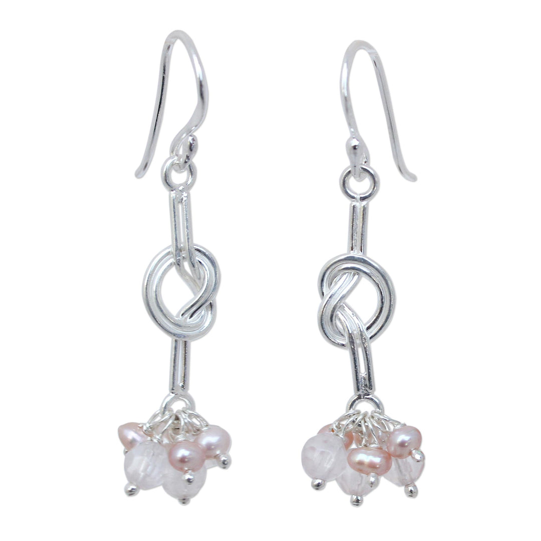 Thai Sterling Silver Pearl Earrings - Love Knots