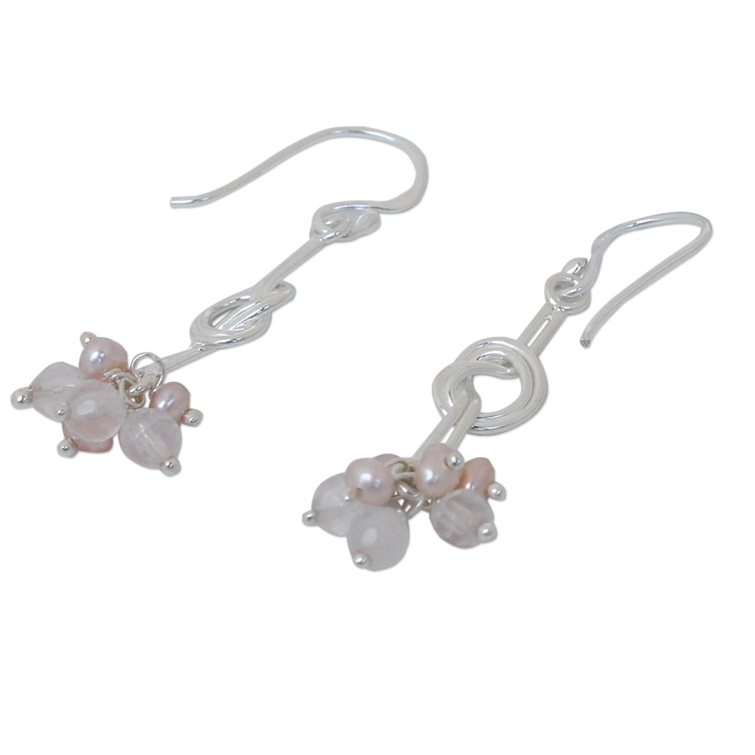 Thai Sterling Silver Pearl Earrings - Love Knots
