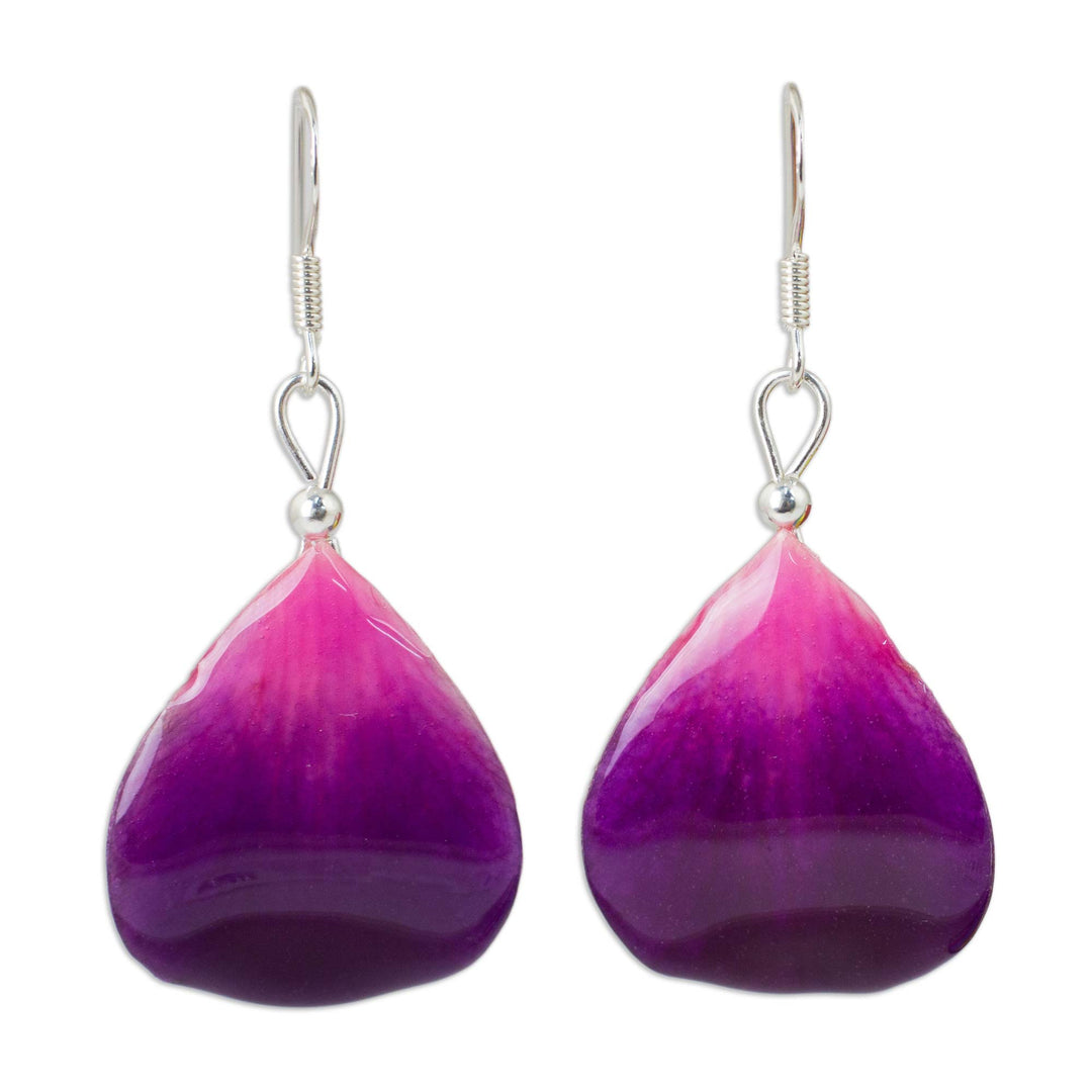 Orchid Petal Dangle Earrings - Chiang Mai Kiss