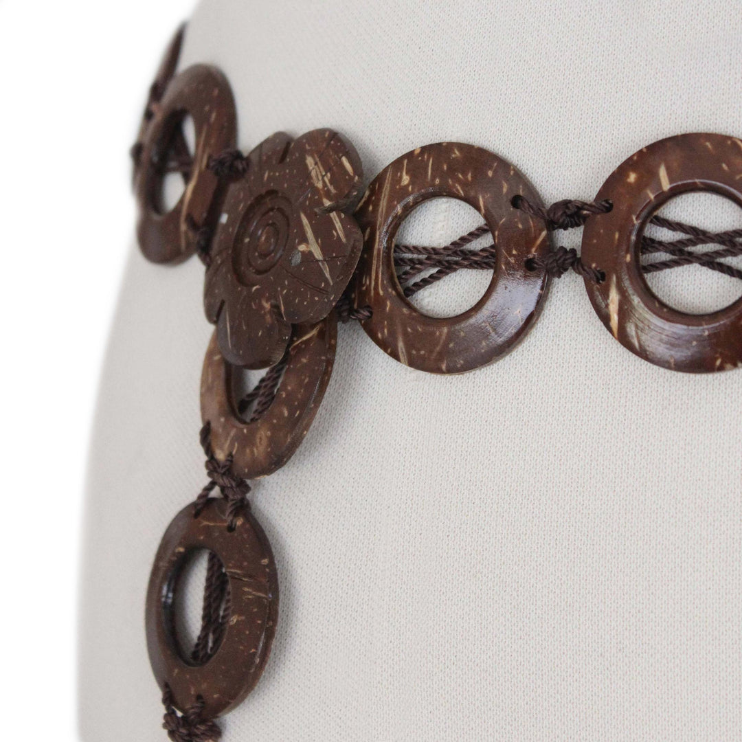 Hand Crafted Modern Coconut Shell Belt - Thai Circle of Love