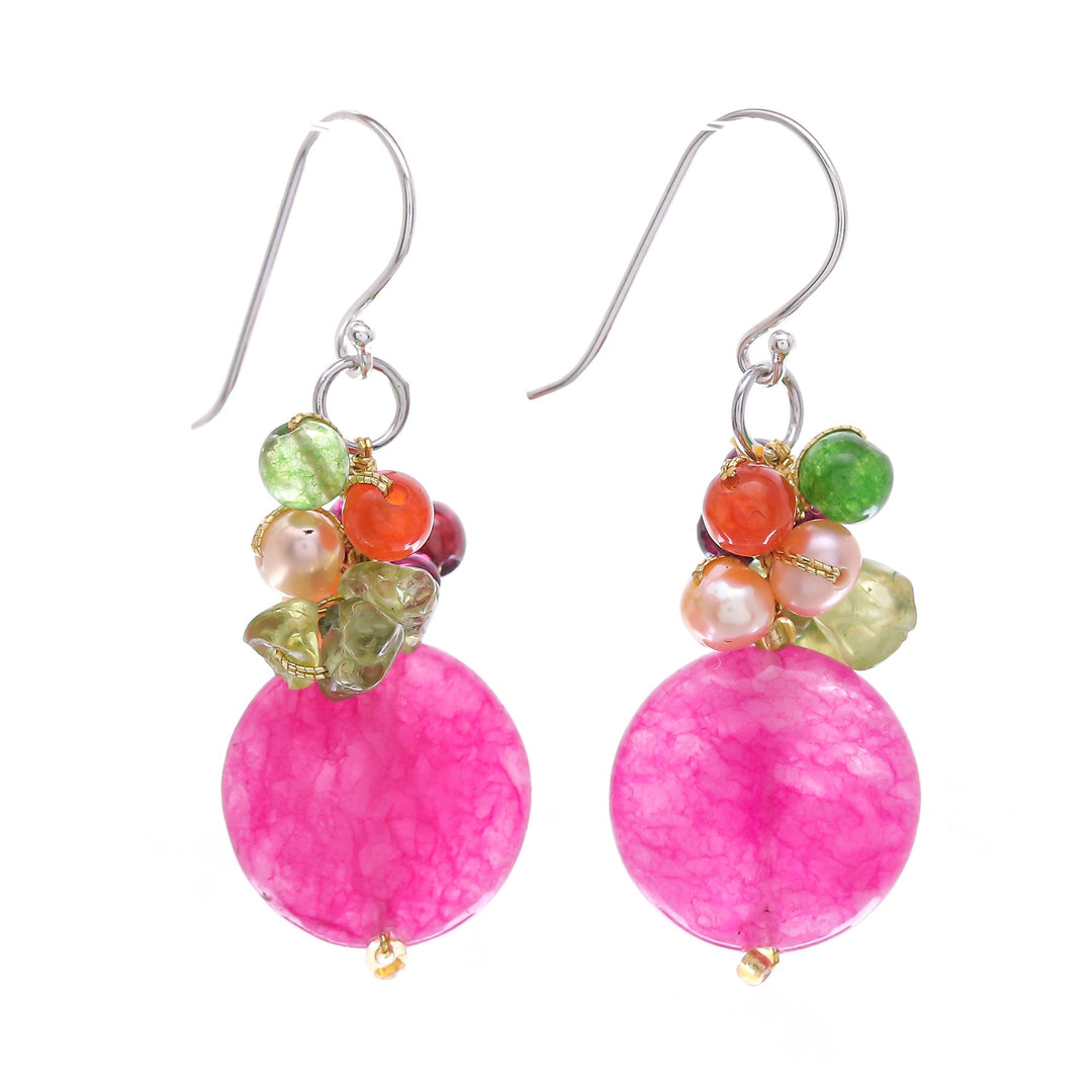 Gemstone Beaded Dangle Earrings - Thai Joy