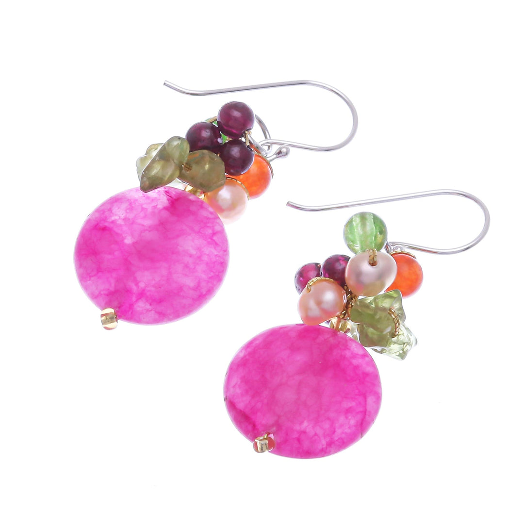 Gemstone Beaded Dangle Earrings - Thai Joy