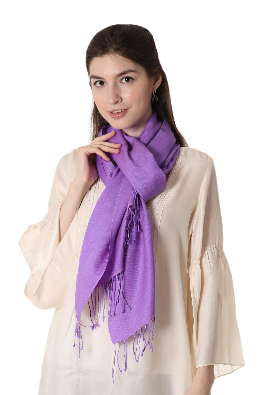 Wool and silk shawl - Extravagant Lilac