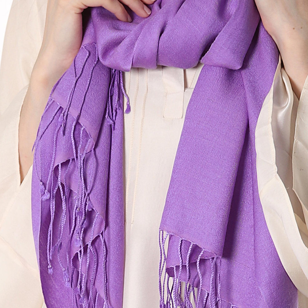 Wool and silk shawl - Extravagant Lilac