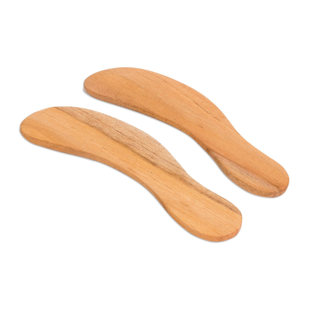 Unique Wood Serving Utensil Spreader Knives (Pair) - Forest Gift