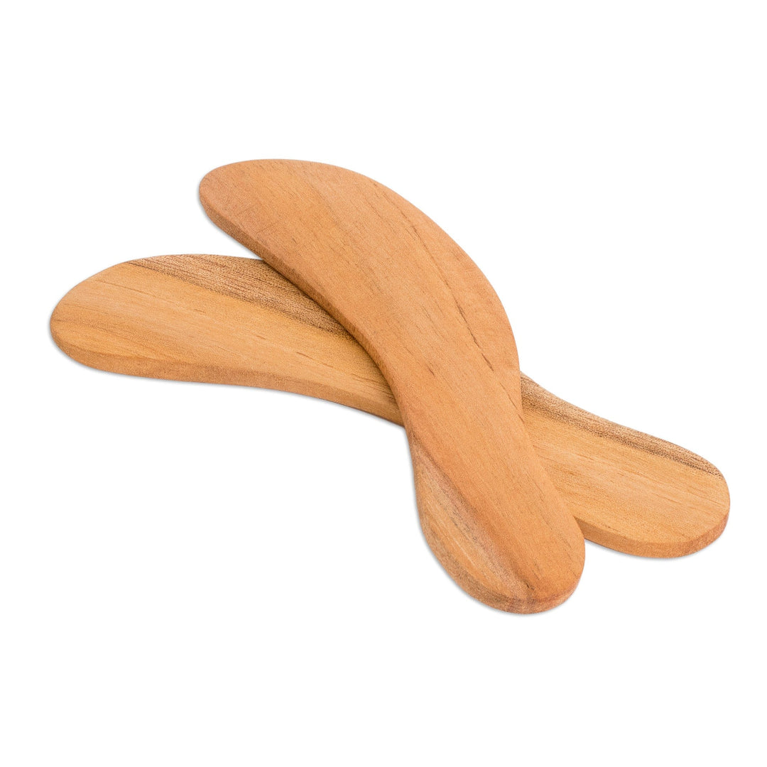Unique Wood Serving Utensil Spreader Knives (Pair) - Forest Gift