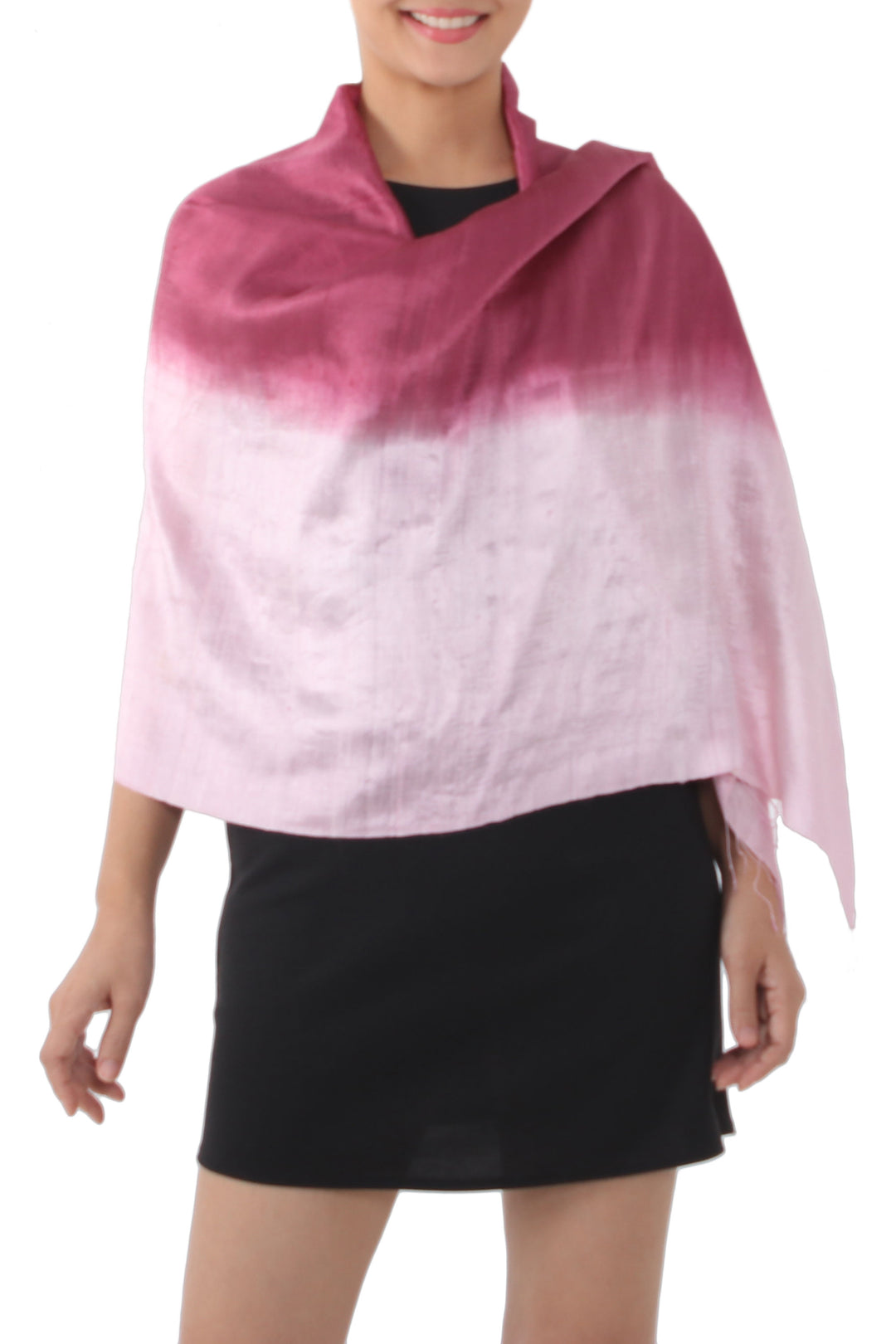 Silk Shawl from Thailand - Shimmering Orchid