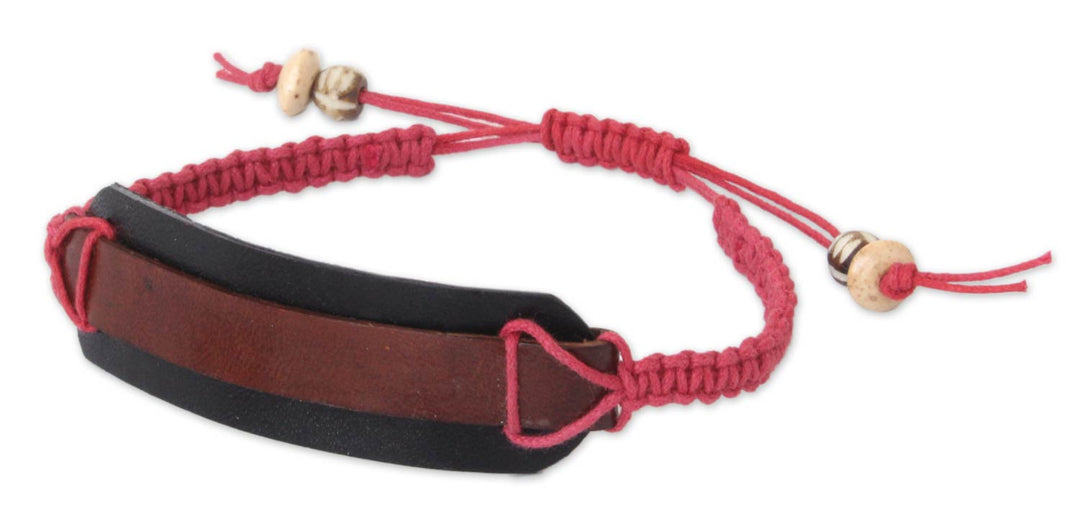 Leather Wristband Bracelet - Brown Band