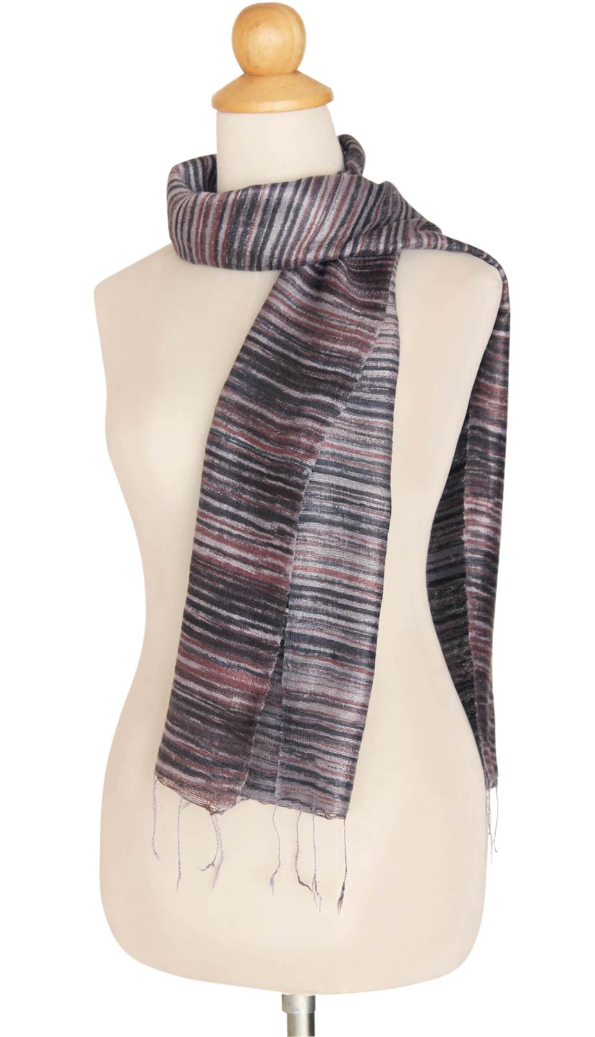 Handcrafted Batik Silk Scarf - Mae Nam Khong Mist