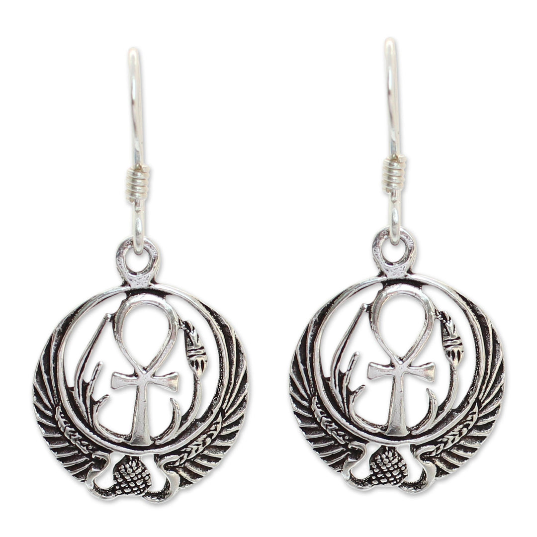 Sterling silver dangle earrings - Eternity's Key