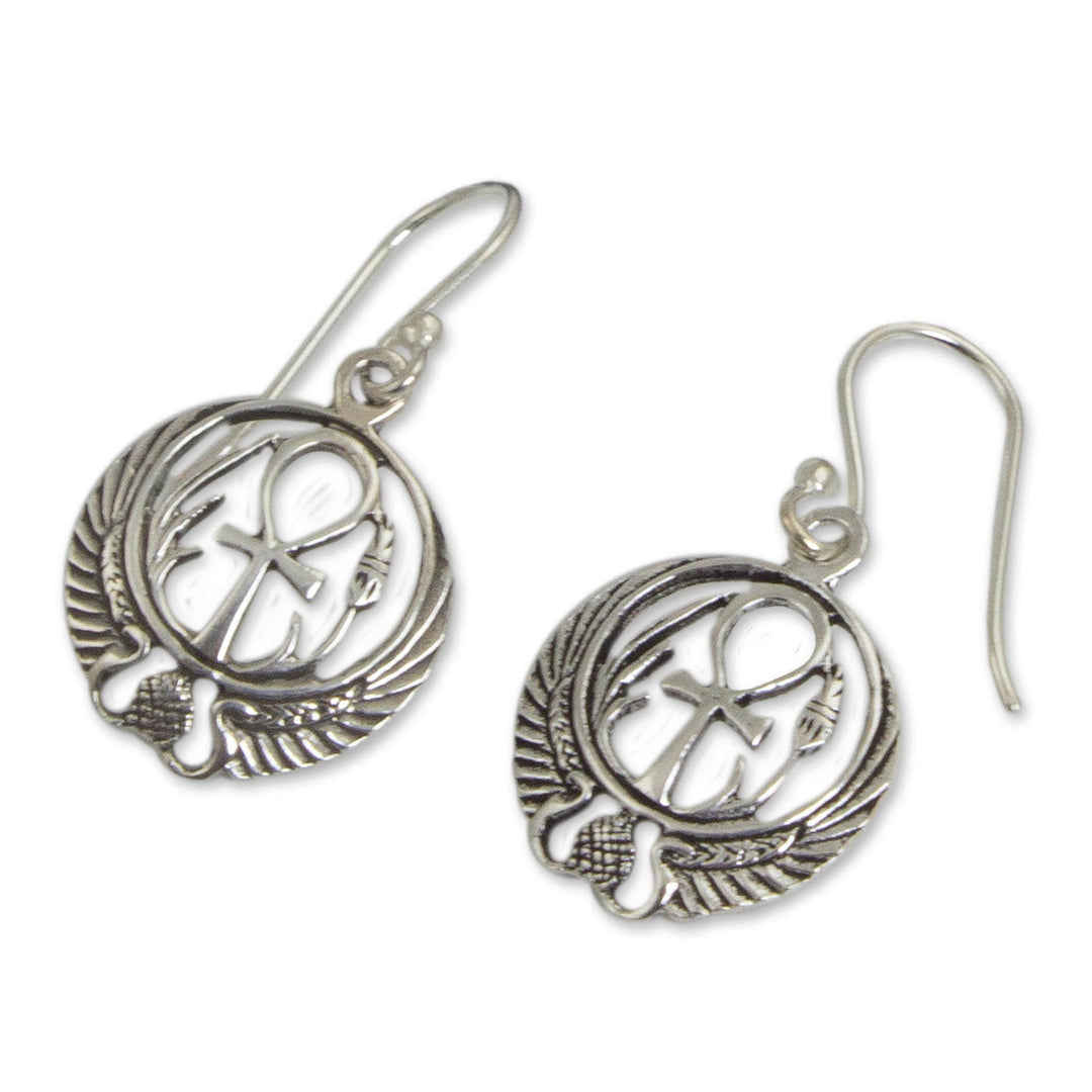 Sterling silver dangle earrings - Eternity's Key