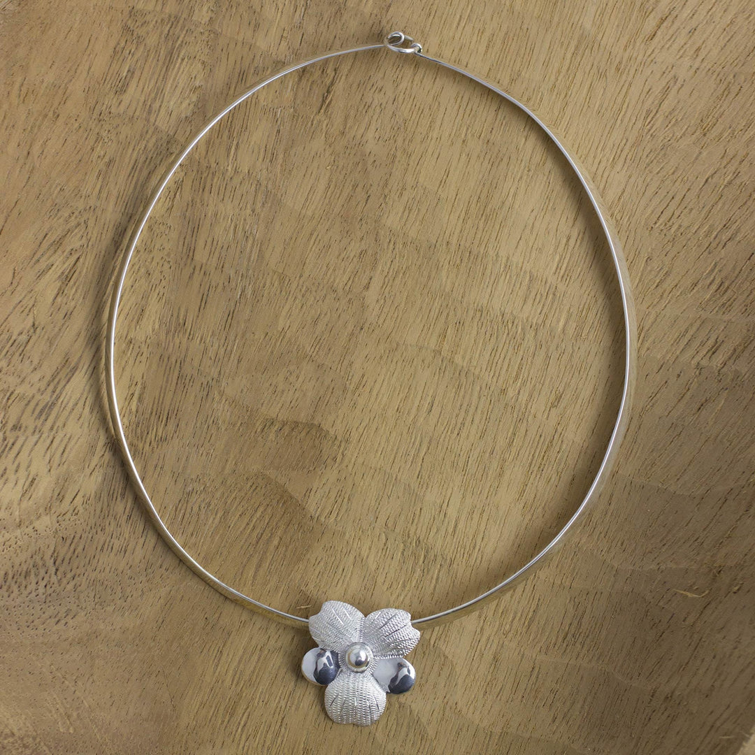 Sterling silver flower choker - Solola Bouquet