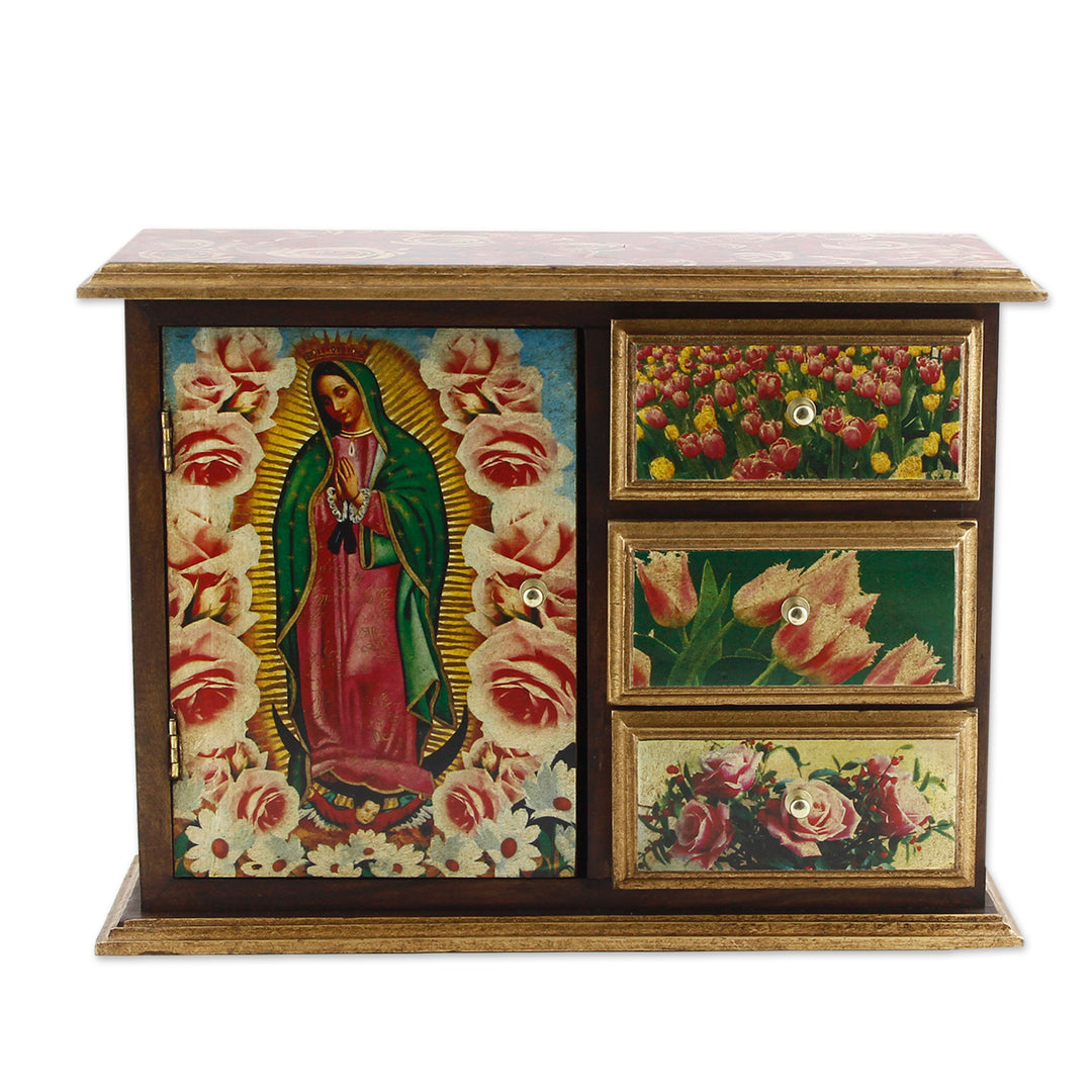 Decoupage chest - Beloved Guadalupe