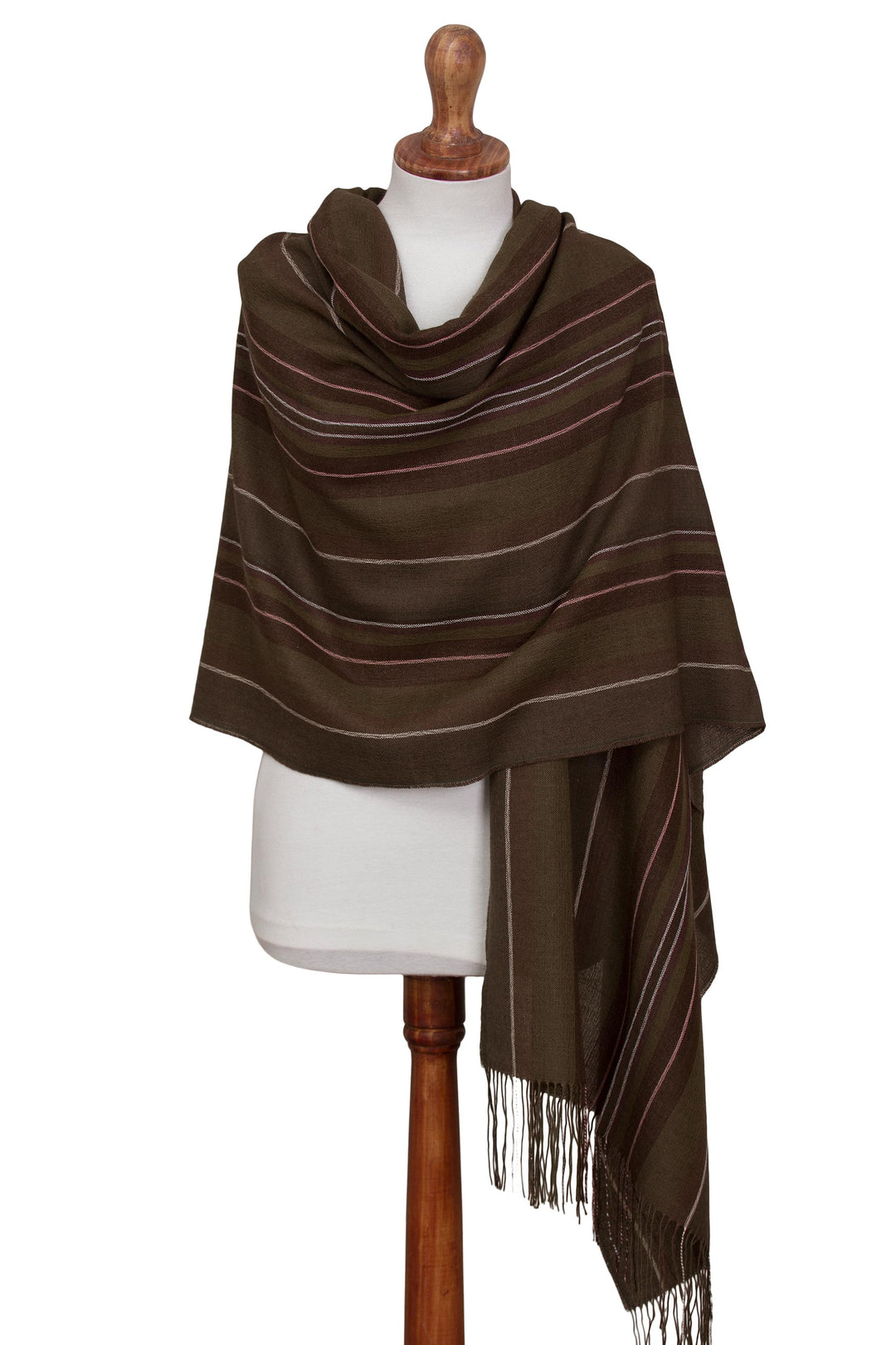 Alpaca and silk shawl - Olive Fields