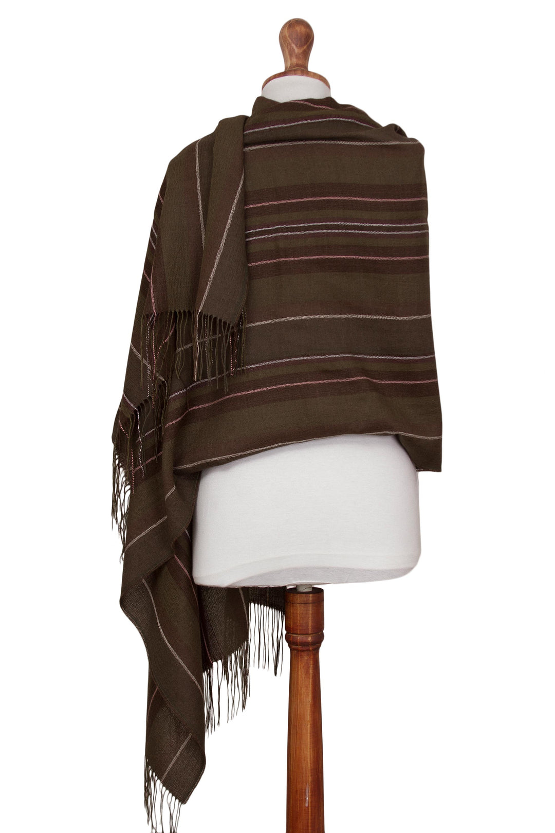 Alpaca and silk shawl - Olive Fields